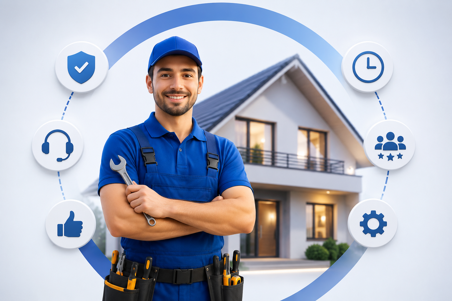 Customer receiving professional home service from an XpertBulao provider