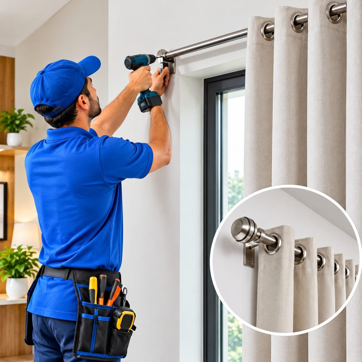 Wall Mounted Sheft/Curtain Rod Installation Installation
